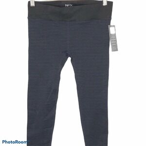 NUX Striped High‎ Compression Leggings Size Large